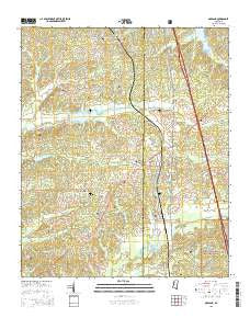 Oakland Mississippi Current topographic map, 1:24000 scale, 7.5 X 7.5 Minute, Year 2015