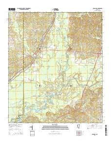 Ofahoma Mississippi Current topographic map, 1:24000 scale, 7.5 X 7.5 Minute, Year 2015