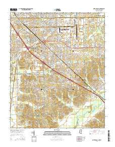 Olive Branch Mississippi Current topographic map, 1:24000 scale, 7.5 X 7.5 Minute, Year 2015