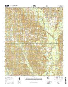Ovett Mississippi Current topographic map, 1:24000 scale, 7.5 X 7.5 Minute, Year 2015