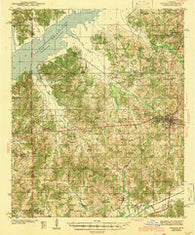 Oxford Mississippi Historical topographic map, 1:62500 scale, 15 X 15 Minute, Year 1943