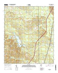 Pachuta Mississippi Current topographic map, 1:24000 scale, 7.5 X 7.5 Minute, Year 2015