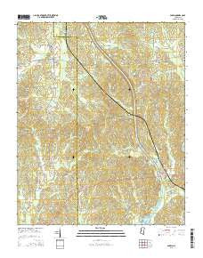 Paden Mississippi Current topographic map, 1:24000 scale, 7.5 X 7.5 Minute, Year 2015