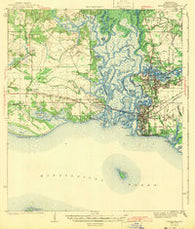 Pascagoula Mississippi Historical topographic map, 1:62500 scale, 15 X 15 Minute, Year 1943