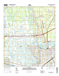 Pascagoula North Mississippi Current topographic map, 1:24000 scale, 7.5 X 7.5 Minute, Year 2015
