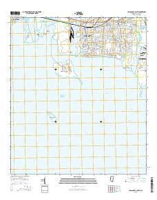 Pascagoula South Mississippi Current topographic map, 1:24000 scale, 7.5 X 7.5 Minute, Year 2015