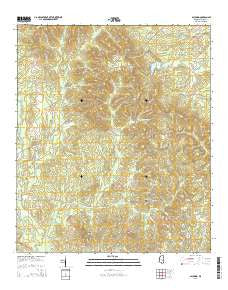 Paulding Mississippi Current topographic map, 1:24000 scale, 7.5 X 7.5 Minute, Year 2015