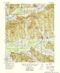 Pittsboro Mississippi Historical topographic map, 1:62500 scale, 15 X 15 Minute, Year 1954