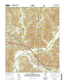 Potts Camp Mississippi Current topographic map, 1:24000 scale, 7.5 X 7.5 Minute, Year 2015