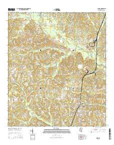 Purvis Mississippi Current topographic map, 1:24000 scale, 7.5 X 7.5 Minute, Year 2015