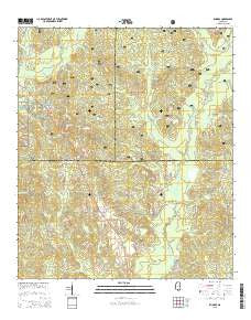 Rhodes Mississippi Current topographic map, 1:24000 scale, 7.5 X 7.5 Minute, Year 2015