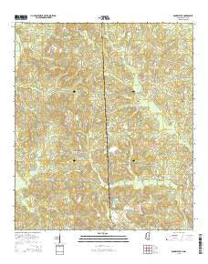 Rounsaville Mississippi Current topographic map, 1:24000 scale, 7.5 X 7.5 Minute, Year 2015