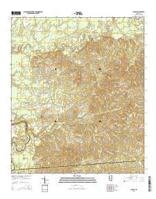 Schley Mississippi Current topographic map, 1:24000 scale, 7.5 X 7.5 Minute, Year 2015