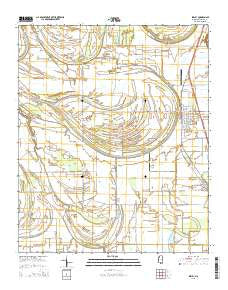 Shelby Mississippi Current topographic map, 1:24000 scale, 7.5 X 7.5 Minute, Year 2015