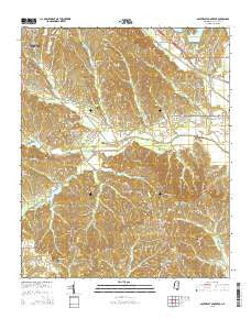 Southeast Pontotoc Mississippi Current topographic map, 1:24000 scale, 7.5 X 7.5 Minute, Year 2015