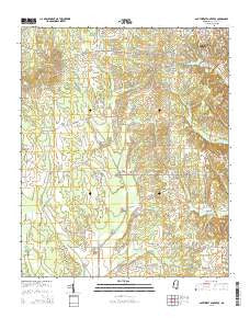 Southwest Pontotoc Mississippi Current topographic map, 1:24000 scale, 7.5 X 7.5 Minute, Year 2015