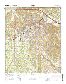 Starkville Mississippi Current topographic map, 1:24000 scale, 7.5 X 7.5 Minute, Year 2015
