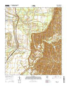 Tchula Mississippi Current topographic map, 1:24000 scale, 7.5 X 7.5 Minute, Year 2015