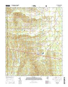 Thaxton Mississippi Current topographic map, 1:24000 scale, 7.5 X 7.5 Minute, Year 2015