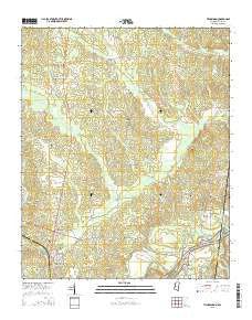Tishomingo Mississippi Current topographic map, 1:24000 scale, 7.5 X 7.5 Minute, Year 2015