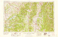 Tupelo Mississippi Historical topographic map, 1:250000 scale, 1 X 2 Degree, Year 1958