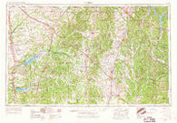 Tupelo Mississippi Historical topographic map, 1:250000 scale, 1 X 2 Degree, Year 1956
