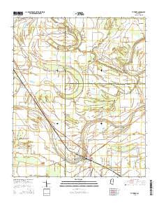 Tutwiler Mississippi Current topographic map, 1:24000 scale, 7.5 X 7.5 Minute, Year 2015