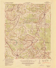 Tutwiler Mississippi Historical topographic map, 1:62500 scale, 15 X 15 Minute, Year 1939