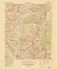 Tutwiler Mississippi Historical topographic map, 1:62500 scale, 15 X 15 Minute, Year 1939