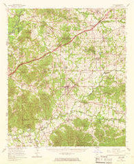 Utica Mississippi Historical topographic map, 1:62500 scale, 15 X 15 Minute, Year 1965