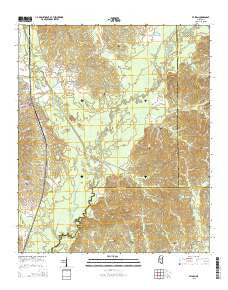 Vaiden Mississippi Current topographic map, 1:24000 scale, 7.5 X 7.5 Minute, Year 2015