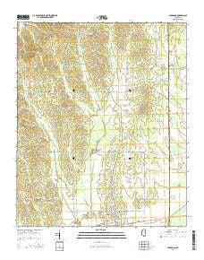 Vardaman Mississippi Current topographic map, 1:24000 scale, 7.5 X 7.5 Minute, Year 2015