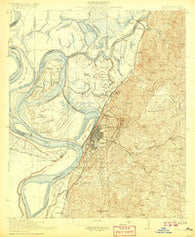 Vicksburg Mississippi Historical topographic map, 1:62500 scale, 15 X 15 Minute, Year 1918