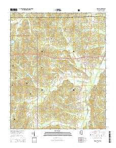 Walnut Mississippi Current topographic map, 1:24000 scale, 7.5 X 7.5 Minute, Year 2015
