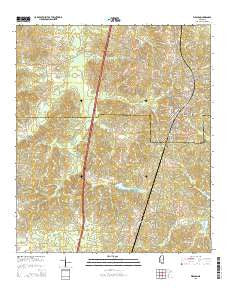 Wesson Mississippi Current topographic map, 1:24000 scale, 7.5 X 7.5 Minute, Year 2015