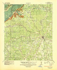 Woodville Mississippi Historical topographic map, 1:62500 scale, 15 X 15 Minute, Year 1936