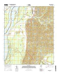 Yokena Mississippi Current topographic map, 1:24000 scale, 7.5 X 7.5 Minute, Year 2015