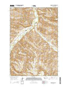 Badbaby Coulee Montana Current topographic map, 1:24000 scale, 7.5 X 7.5 Minute, Year 2014
