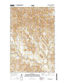 Bateman Coulee Montana Current topographic map, 1:24000 scale, 7.5 X 7.5 Minute, Year 2014