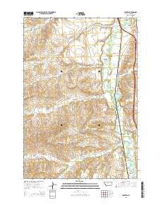 Benteen Montana Current topographic map, 1:24000 scale, 7.5 X 7.5 Minute, Year 2014