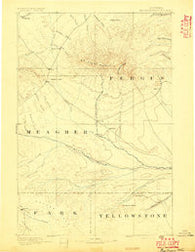 Big Snowy Mountain Montana Historical topographic map, 1:250000 scale, 1 X 1 Degree, Year 1893