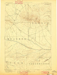 Big Snowy Mountain Montana Historical topographic map, 1:250000 scale, 1 X 1 Degree, Year 1893