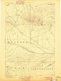 Big Snowy Mountain Montana Historical topographic map, 1:250000 scale, 1 X 1 Degree, Year 1893