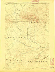 Big Snowy Mountain Montana Historical topographic map, 1:250000 scale, 1 X 1 Degree, Year 1893