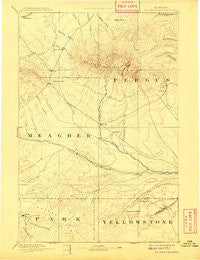 Big Snowy Mountain Montana Historical topographic map, 1:250000 scale, 1 X 1 Degree, Year 1893