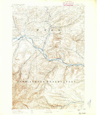 Big Timber Montana Historical topographic map, 1:125000 scale, 30 X 30 Minute, Year 1891
