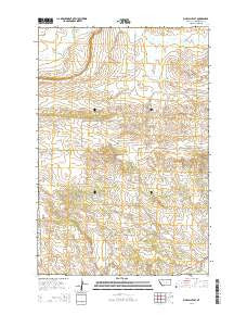 Big Wall East Montana Current topographic map, 1:24000 scale, 7.5 X 7.5 Minute, Year 2014