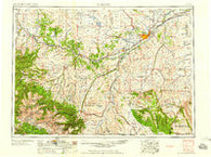 Billings Montana Historical topographic map, 1:250000 scale, 1 X 2 Degree, Year 1958