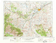 Billings Montana Historical topographic map, 1:250000 scale, 1 X 2 Degree, Year 1954