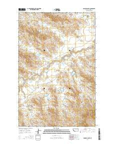Bomber Coulee Montana Current topographic map, 1:24000 scale, 7.5 X 7.5 Minute, Year 2014